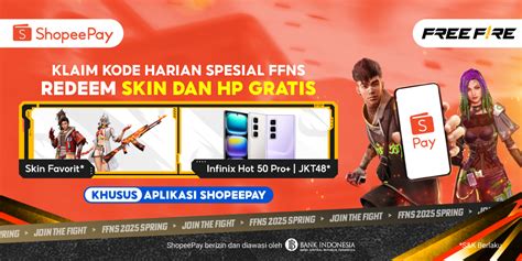 Galeri foto dm free fire gratis hadirkan Kode unik ShopeePay dan Kode Saldo Apple poin reward menarik minggu ini topup di panel keamanan